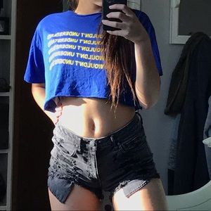 “You wouldn’t understand” blue crop top